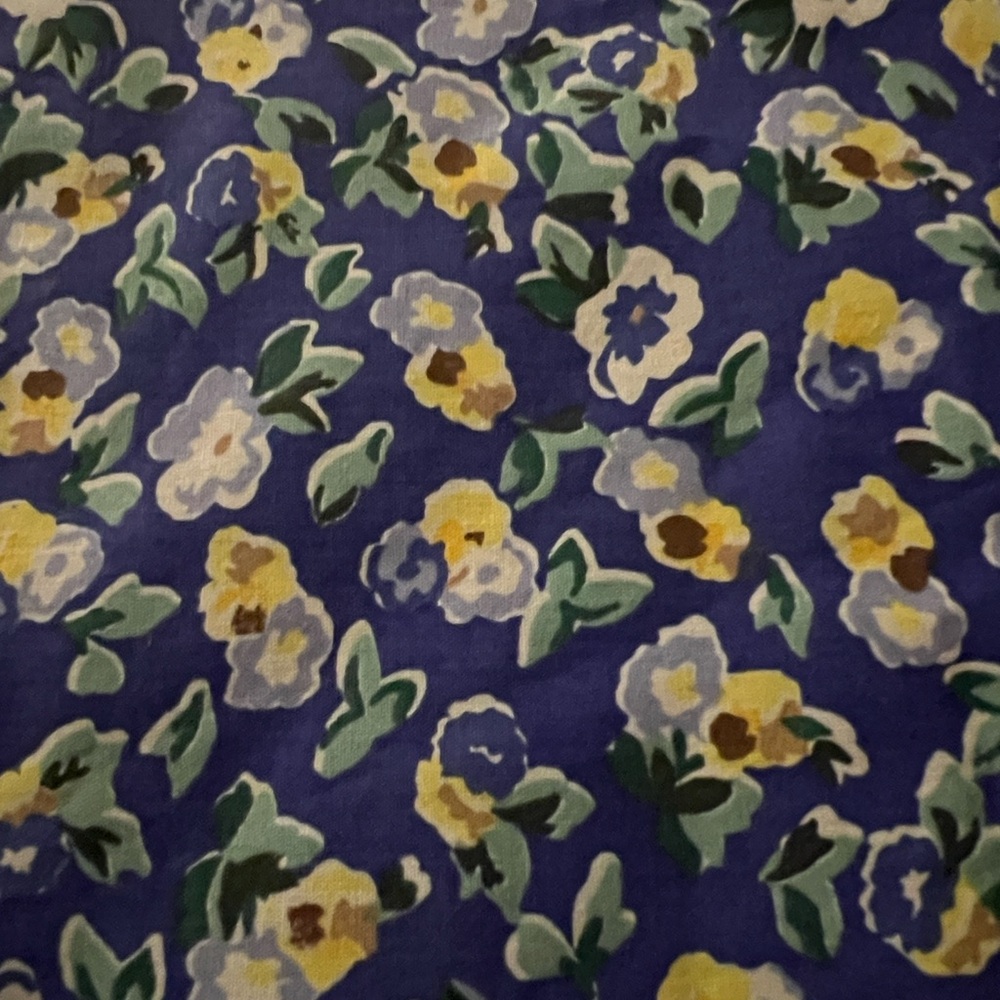 Laura Ashley Primrose Polyanthus Floral Blue/Yellow Shower Curtain w/ valance - Picture 4 of 8